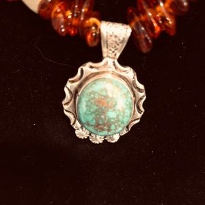 HANDMADE AMBER TURQUOISE NECKLACE SET